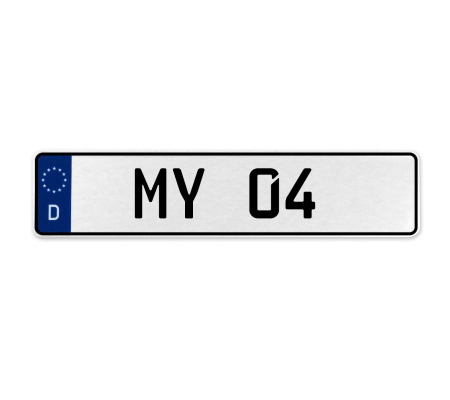 MY 04  - White Aluminum Street Sign Mancave Euro Plate Name Door Sign Wall Art