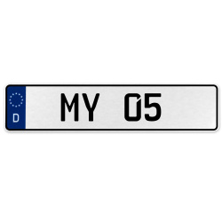 MY 05  - White Aluminum Street Sign Mancave Euro Plate Name Door Sign Wall Art