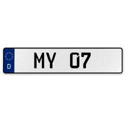 MY 07  - White Aluminum Street Sign Mancave Euro Plate Name Door Sign Wall Art