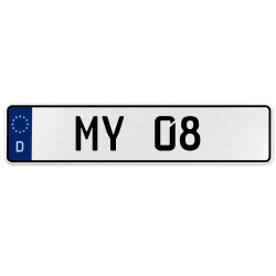 MY 08  - White Aluminum Street Sign Mancave Euro Plate Name Door Sign Wall Art