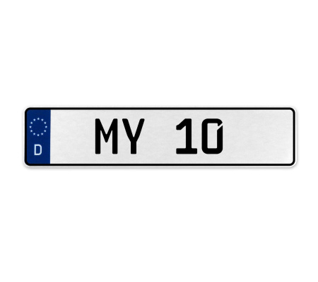 MY 10  - White Aluminum Street Sign Mancave Euro Plate Name Door Sign Wall Art