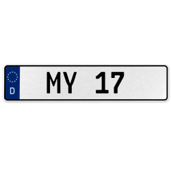 MY 17  - White Aluminum Street Sign Mancave Euro Plate Name Door Sign Wall Art