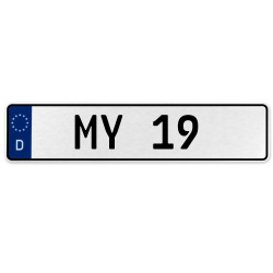 MY 19  - White Aluminum Street Sign Mancave Euro Plate Name Door Sign Wall Art