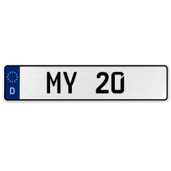 MY 20  - White Aluminum Street Sign Mancave Euro Plate Name Door Sign Wall Art