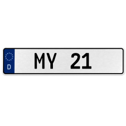 MY 21  - White Aluminum Street Sign Mancave Euro Plate Name Door Sign Wall Art