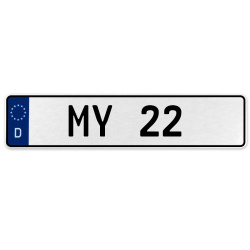 MY 22  - White Aluminum Street Sign Mancave Euro Plate Name Door Sign Wall Art