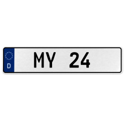 MY 24  - White Aluminum Street Sign Mancave Euro Plate Name Door Sign Wall Art