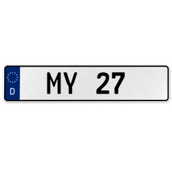 MY 27  - White Aluminum Street Sign Mancave Euro Plate Name Door Sign Wall Art