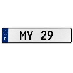MY 29  - White Aluminum Street Sign Mancave Euro Plate Name Door Sign Wall Art