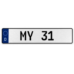 MY 31  - White Aluminum Street Sign Mancave Euro Plate Name Door Sign Wall Art