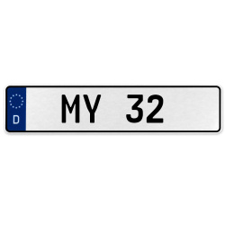 MY 32  - White Aluminum Street Sign Mancave Euro Plate Name Door Sign Wall Art
