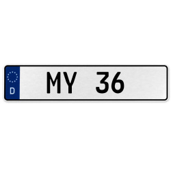 MY 36  - White Aluminum Street Sign Mancave Euro Plate Name Door Sign Wall Art