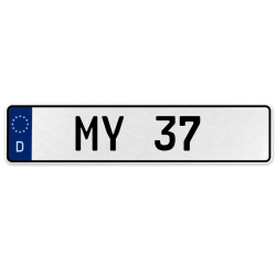 MY 37  - White Aluminum Street Sign Mancave Euro Plate Name Door Sign Wall Art