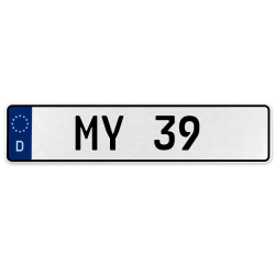 MY 39  - White Aluminum Street Sign Mancave Euro Plate Name Door Sign Wall Art