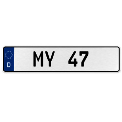 MY 47  - White Aluminum Street Sign Mancave Euro Plate Name Door Sign Wall Art