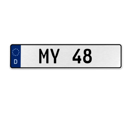 MY 48  - White Aluminum Street Sign Mancave Euro Plate Name Door Sign Wall Art