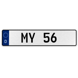 MY 56  - White Aluminum Street Sign Mancave Euro Plate Name Door Sign Wall Art