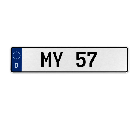 MY 57  - White Aluminum Street Sign Mancave Euro Plate Name Door Sign Wall Art