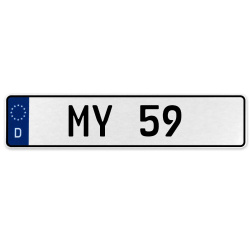 MY 59  - White Aluminum Street Sign Mancave Euro Plate Name Door Sign Wall Art