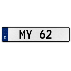 MY 62  - White Aluminum Street Sign Mancave Euro Plate Name Door Sign Wall Art