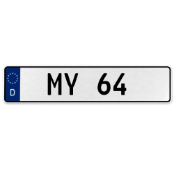 MY 64  - White Aluminum Street Sign Mancave Euro Plate Name Door Sign Wall Art