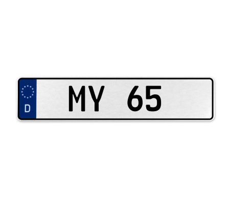 MY 65  - White Aluminum Street Sign Mancave Euro Plate Name Door Sign Wall Art