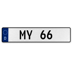 MY 66  - White Aluminum Street Sign Mancave Euro Plate Name Door Sign Wall Art