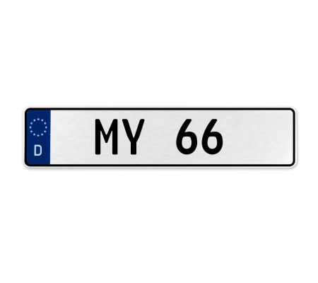 MY 66  - White Aluminum Street Sign Mancave Euro Plate Name Door Sign Wall Art