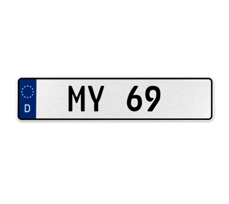 MY 69  - White Aluminum Street Sign Mancave Euro Plate Name Door Sign Wall Art