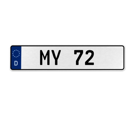 MY 72  - White Aluminum Street Sign Mancave Euro Plate Name Door Sign Wall Art