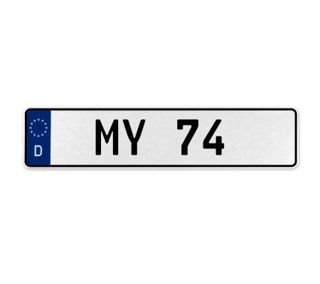 MY 74  - White Aluminum Street Sign Mancave Euro Plate Name Door Sign Wall Art