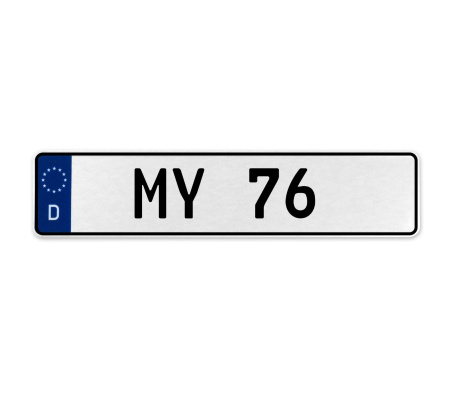 MY 76  - White Aluminum Street Sign Mancave Euro Plate Name Door Sign Wall Art
