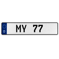 MY 77  - White Aluminum Street Sign Mancave Euro Plate Name Door Sign Wall Art