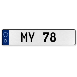 MY 78  - White Aluminum Street Sign Mancave Euro Plate Name Door Sign Wall Art