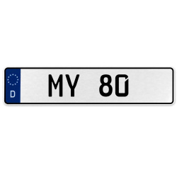 MY 80  - White Aluminum Street Sign Mancave Euro Plate Name Door Sign Wall Art