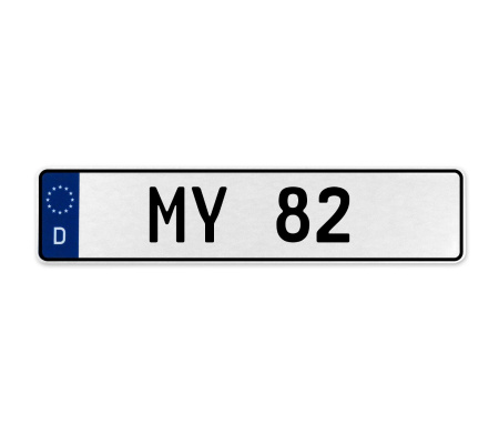 MY 82  - White Aluminum Street Sign Mancave Euro Plate Name Door Sign Wall Art