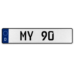 MY 90  - White Aluminum Street Sign Mancave Euro Plate Name Door Sign Wall Art