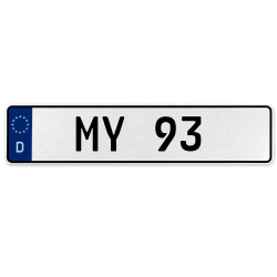 MY 93  - White Aluminum Street Sign Mancave Euro Plate Name Door Sign Wall Art