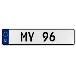 MY 96  - White Aluminum Street Sign Mancave Euro Plate Name Door Sign Wall Art