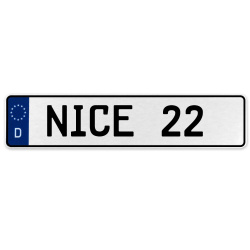 NICE 22  - White Aluminum Street Sign Mancave Euro Plate Name Door Sign Wall