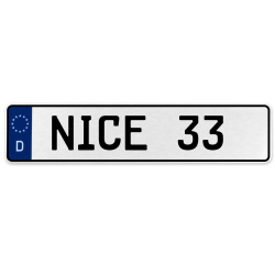NICE 33  - White Aluminum Street Sign Mancave Euro Plate Name Door Sign Wall