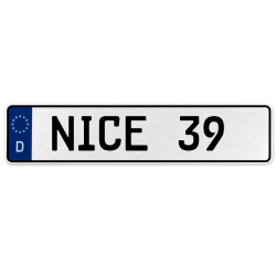 NICE 39  - White Aluminum Street Sign Mancave Euro Plate Name Door Sign Wall