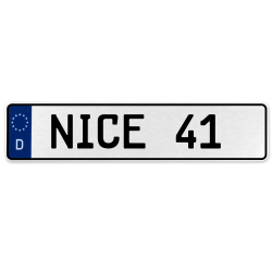 NICE 41  - White Aluminum Street Sign Mancave Euro Plate Name Door Sign Wall