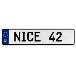 NICE 42  - White Aluminum Street Sign Mancave Euro Plate Name Door Sign Wall