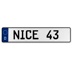 NICE 43  - White Aluminum Street Sign Mancave Euro Plate Name Door Sign Wall