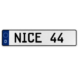NICE 44  - White Aluminum Street Sign Mancave Euro Plate Name Door Sign Wall