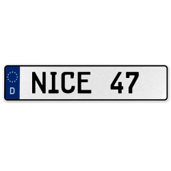 NICE 47  - White Aluminum Street Sign Mancave Euro Plate Name Door Sign Wall