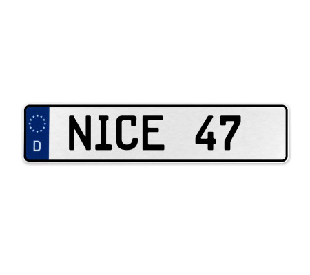 NICE 47  - White Aluminum Street Sign Mancave Euro Plate Name Door Sign Wall