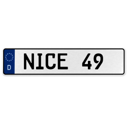 NICE 49  - White Aluminum Street Sign Mancave Euro Plate Name Door Sign Wall
