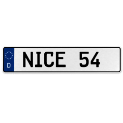 NICE 54  - White Aluminum Street Sign Mancave Euro Plate Name Door Sign Wall